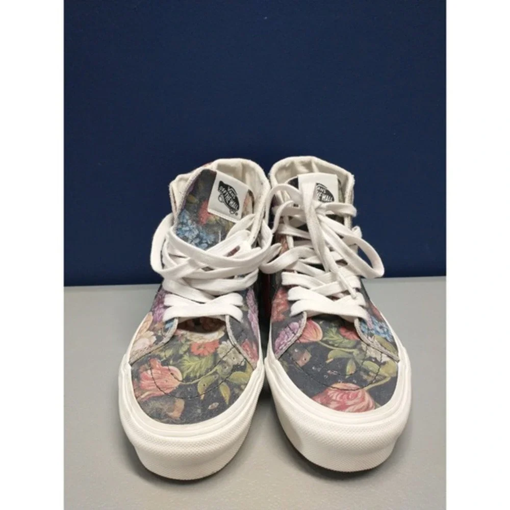 Vans High Top Sneakers Shoes Mens 3.5‎ Womens 5 Multicolor Floral Suede Lace Up
